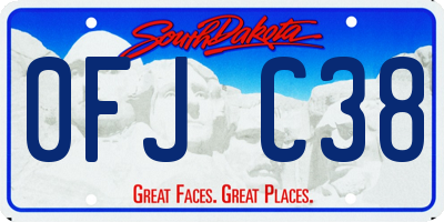 SD license plate 0FJC38