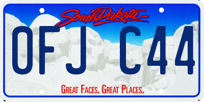 SD license plate 0FJC44
