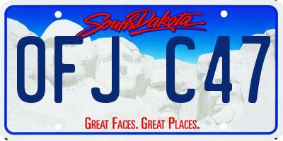 SD license plate 0FJC47