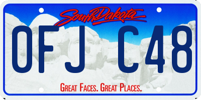SD license plate 0FJC48