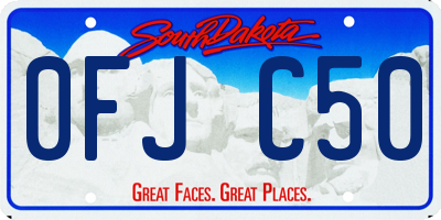 SD license plate 0FJC50