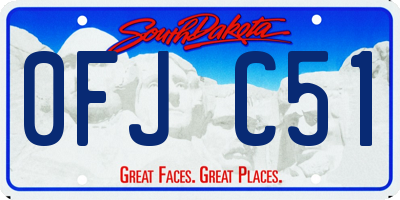 SD license plate 0FJC51