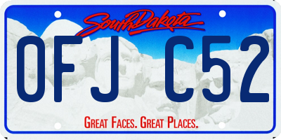 SD license plate 0FJC52