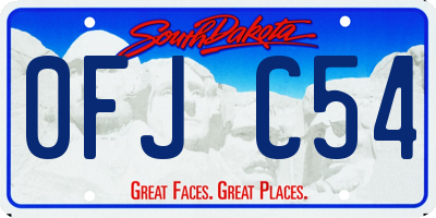 SD license plate 0FJC54