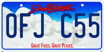 SD license plate 0FJC55
