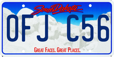 SD license plate 0FJC56