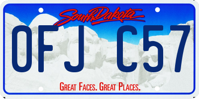 SD license plate 0FJC57