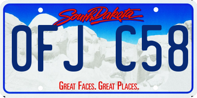 SD license plate 0FJC58