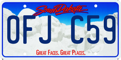 SD license plate 0FJC59