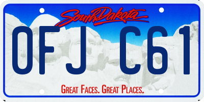 SD license plate 0FJC61