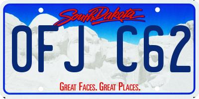 SD license plate 0FJC62
