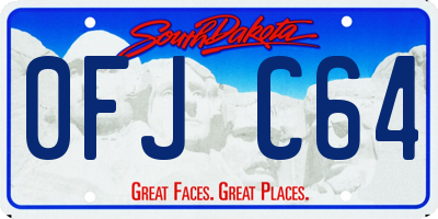SD license plate 0FJC64
