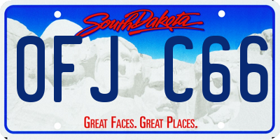 SD license plate 0FJC66
