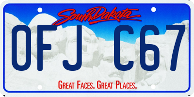 SD license plate 0FJC67