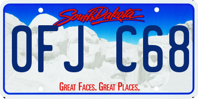 SD license plate 0FJC68