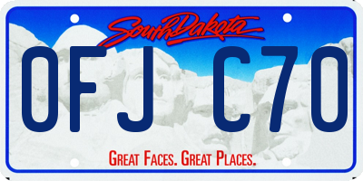 SD license plate 0FJC70