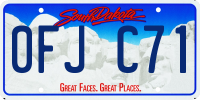 SD license plate 0FJC71