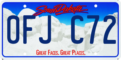 SD license plate 0FJC72