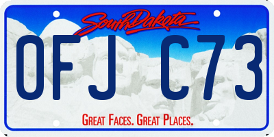 SD license plate 0FJC73