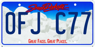 SD license plate 0FJC77