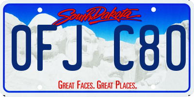 SD license plate 0FJC80