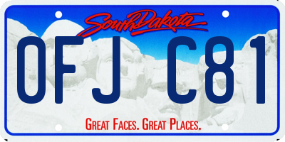 SD license plate 0FJC81