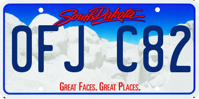 SD license plate 0FJC82