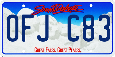 SD license plate 0FJC83