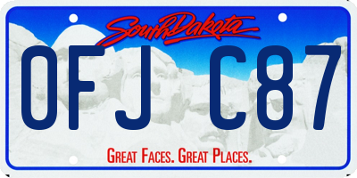 SD license plate 0FJC87