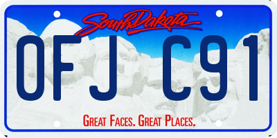 SD license plate 0FJC91