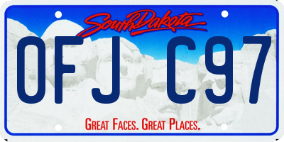 SD license plate 0FJC97