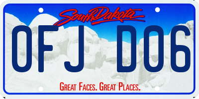SD license plate 0FJD06