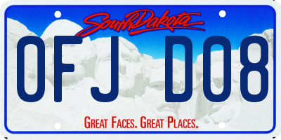 SD license plate 0FJD08
