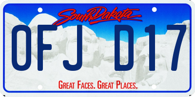 SD license plate 0FJD17