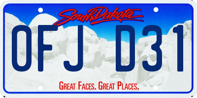 SD license plate 0FJD31