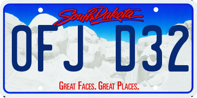 SD license plate 0FJD32
