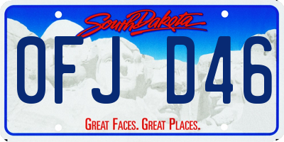 SD license plate 0FJD46