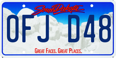 SD license plate 0FJD48