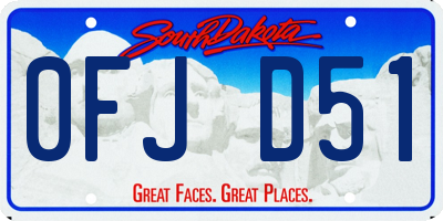 SD license plate 0FJD51
