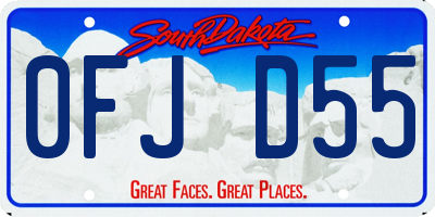 SD license plate 0FJD55