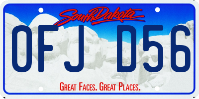 SD license plate 0FJD56