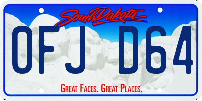 SD license plate 0FJD64