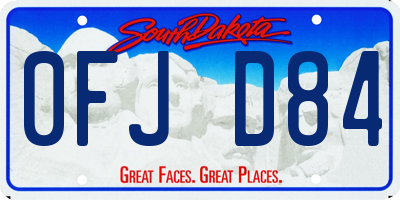 SD license plate 0FJD84