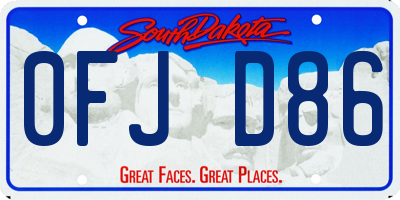 SD license plate 0FJD86
