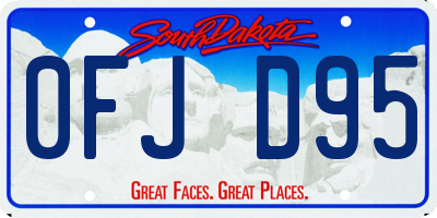 SD license plate 0FJD95