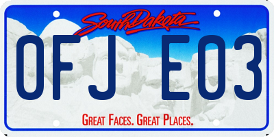 SD license plate 0FJE03