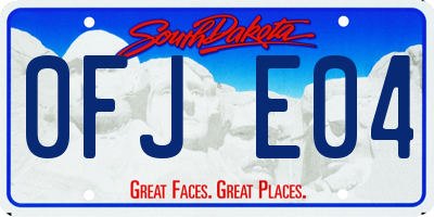 SD license plate 0FJE04