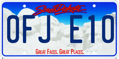 SD license plate 0FJE10