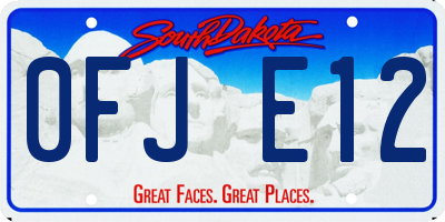 SD license plate 0FJE12