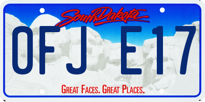 SD license plate 0FJE17